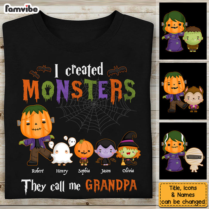 Personalized Gift For Grandpa Halloween Monster Shirt - Hoodie - Sweatshirt 28062 1