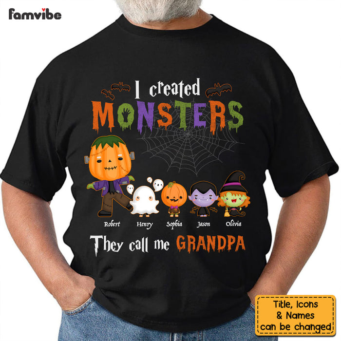 Personalized Gift For Grandpa Halloween Monster Shirt - Hoodie - Sweatshirt 28062 1