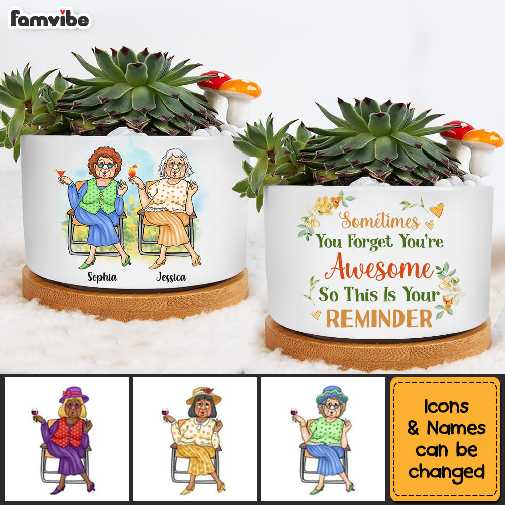 Personalized Gift For Old Friend Inspirational Plant Pot 28069 Primary Mockup
