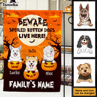 Personalized Gift For Family Halloween Spoiled Rotten Dogs Flag 28070 thumb 1