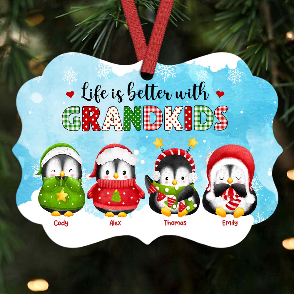 Personalized Christmas Gift For Grandma Cute Penguins Benelux Ornament 28073 Primary Mockup