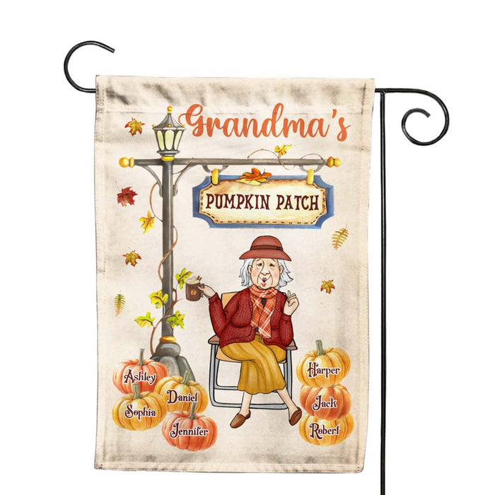 Personalized Gift For Grandma Fall Autumn Pumpkin Patch Flag 28075 1