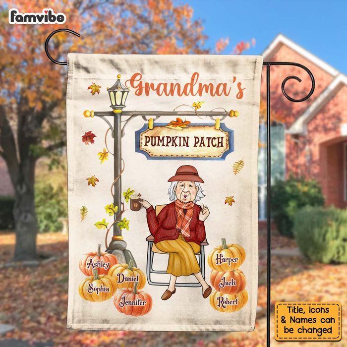 Personalized Gift For Grandma Fall Autumn Pumpkin Patch Flag 28075 1