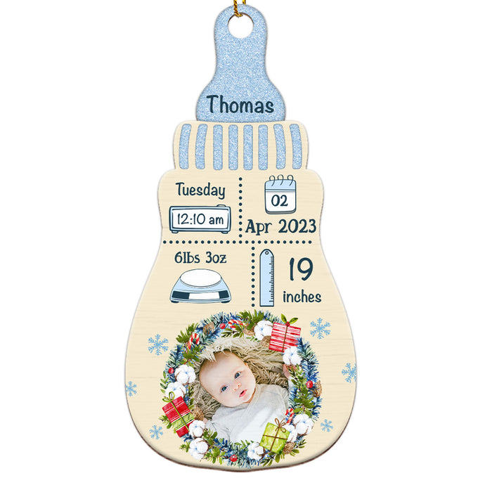 Personalized Christmas Gift For Newborn Baby Bottle Photo Ornament 28079 1