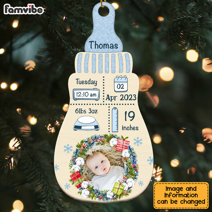 Personalized Christmas Gift For Newborn Baby Bottle Photo Ornament 28079 1