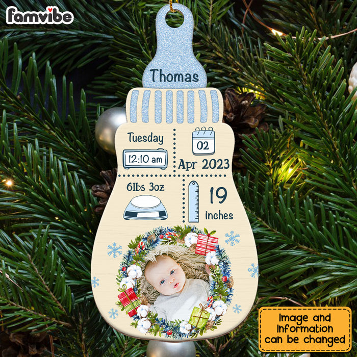 Personalized Christmas Gift For Newborn Baby Bottle Photo Ornament 28079 1