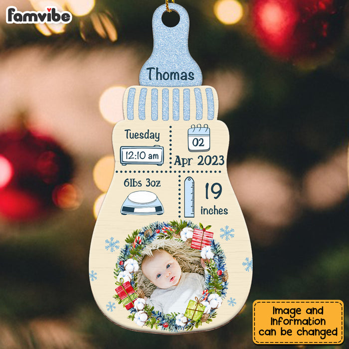 Personalized Christmas Gift For Newborn Baby Bottle Photo Ornament 28079 1