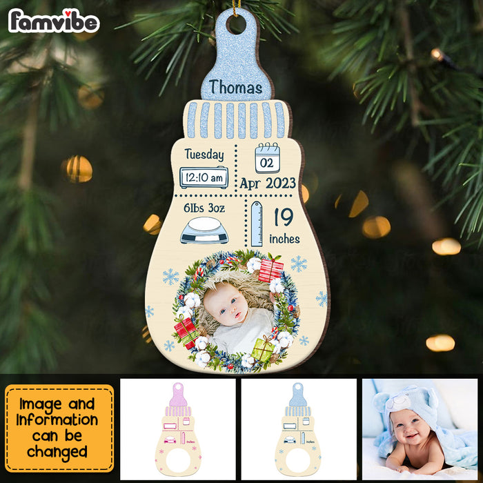 Personalized Christmas Gift For Newborn Baby Bottle Photo Ornament 28079 1