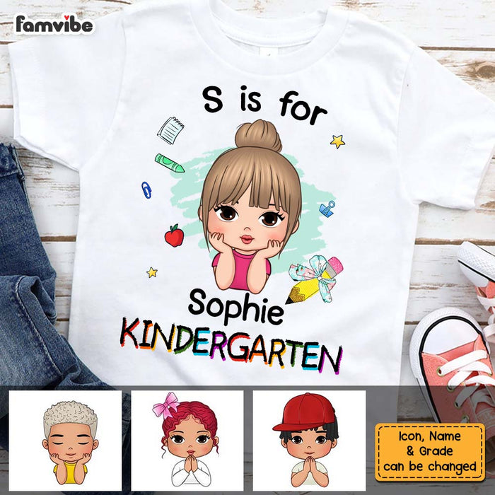 Personalized Back To School Gift For Granddaughter Alphabet Kid T Shirt 28080 1