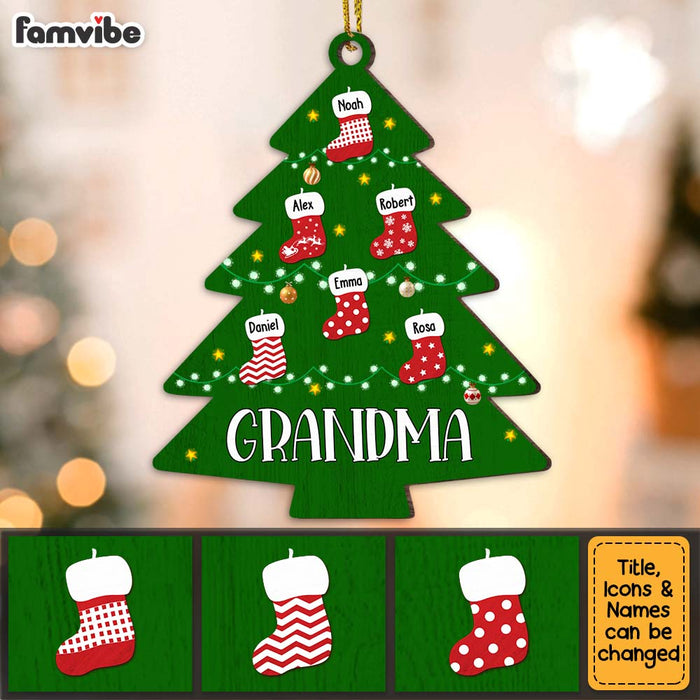 Personalized Gift For Grandma Christmas Socks Ornament 28082 1