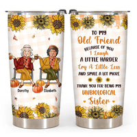 Personalized Gift For Old Friend Fall Autumn Plaid Steel Tumbler 28085 thumb 1