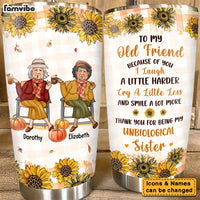 Personalized Gift For Old Friend Fall Autumn Plaid Steel Tumbler 28085 thumb 1