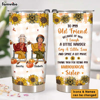 Personalized Gift For Old Friend Fall Autumn Plaid Steel Tumbler 28085 thumb 1