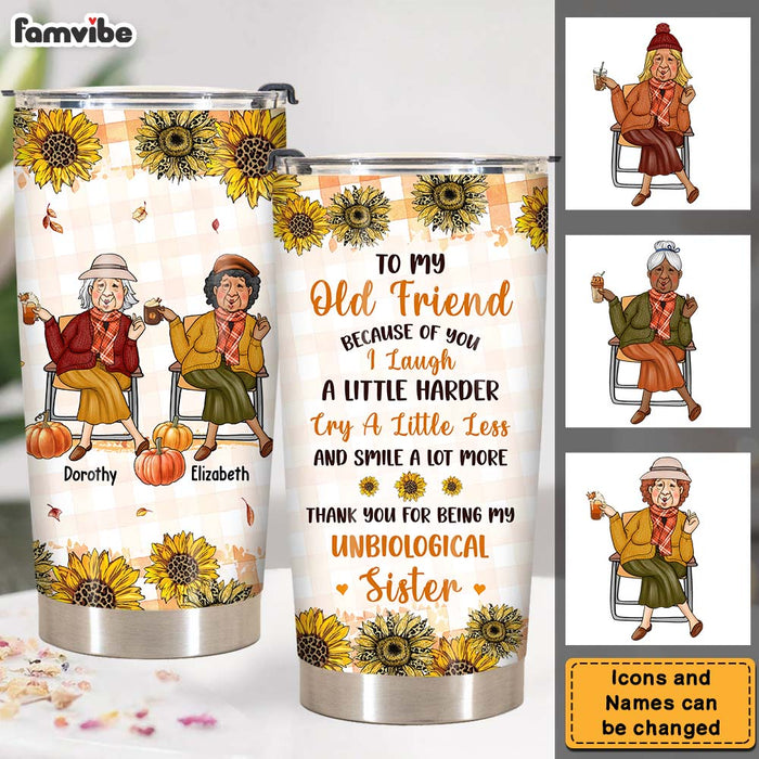Personalized Gift For Old Friend Fall Autumn Plaid Steel Tumbler 28085 1
