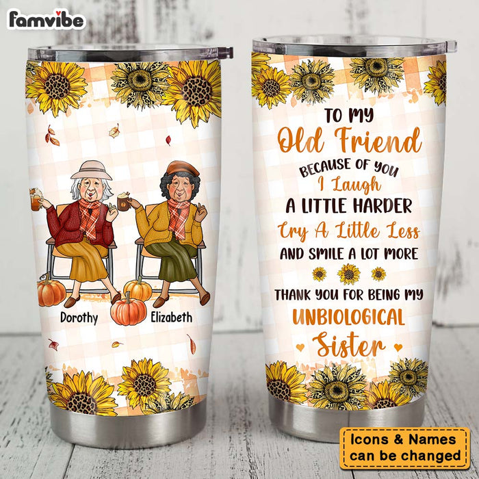 Personalized Gift For Old Friend Fall Autumn Plaid Steel Tumbler 28085 1