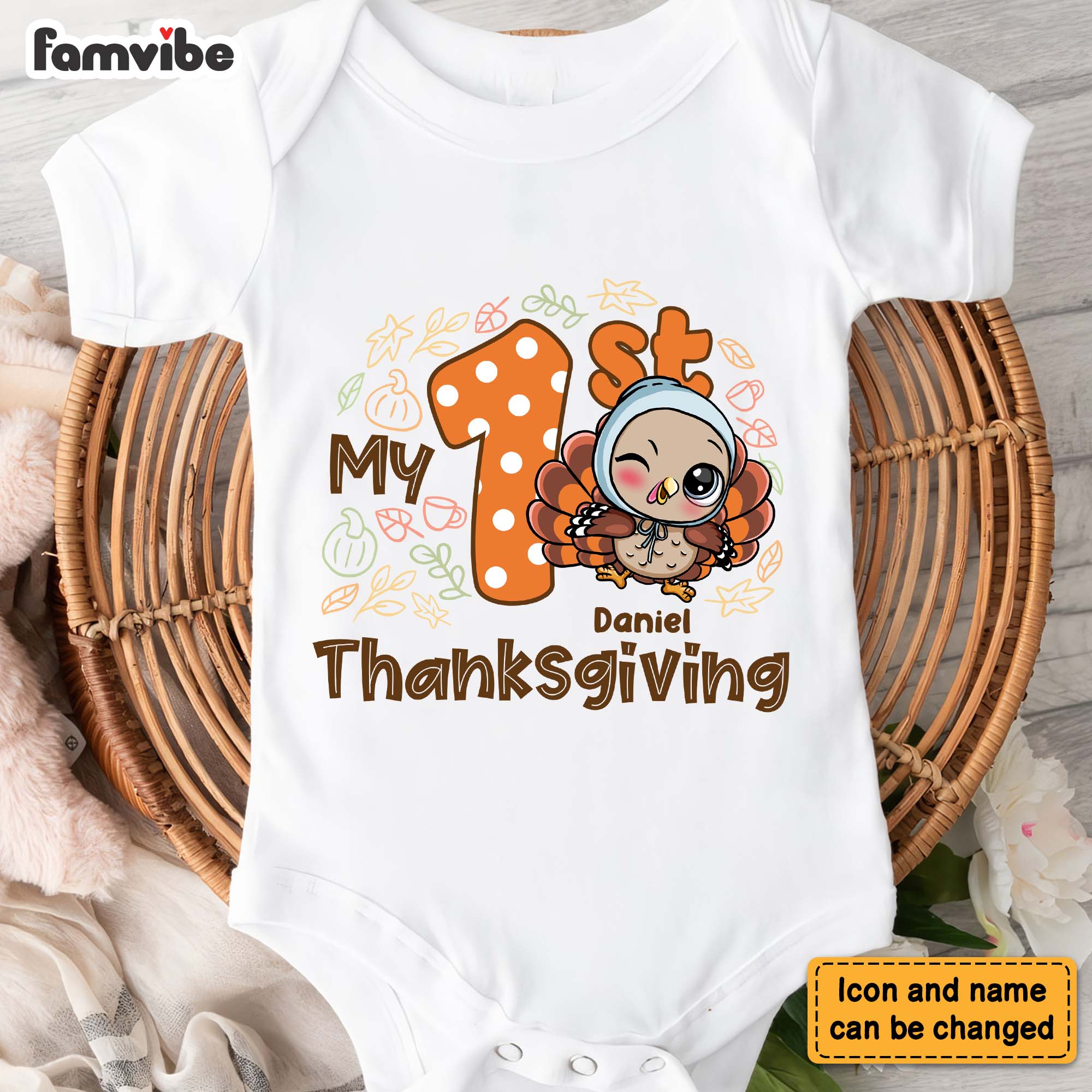 Personalized Gift For New Born First Thanksgiving Baby Onesie 28088 Primary Mockup