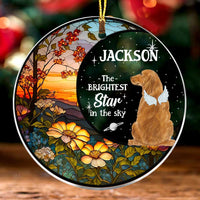 Personalized Dog Loss Memorial The Brightest Star Circle Ornament 28091 thumb 1