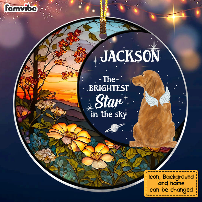 Personalized Dog Loss Memorial The Brightest Star Circle Ornament 28091 1