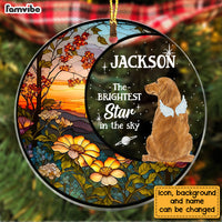 Personalized Dog Loss Memorial The Brightest Star Circle Ornament 28091 thumb 1