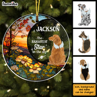 Personalized Dog Loss Memorial The Brightest Star Circle Ornament 28091 thumb 1