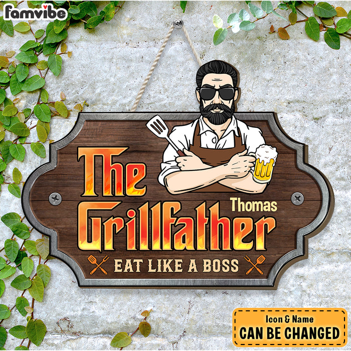 Personalized Gift For Grandpa The Grillfather Wood Sign 28095 1