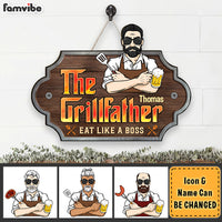 Personalized Gift For Grandpa The Grillfather Wood Sign 28095 thumb 1