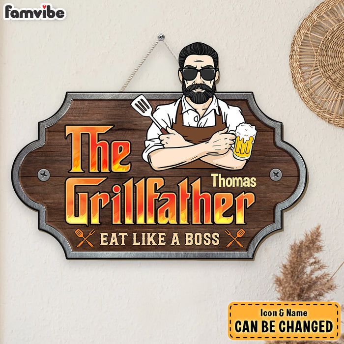 Personalized Gift For Grandpa The Grillfather Wood Sign 28095 1