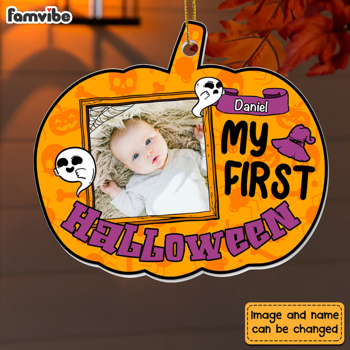 Personalized Gift For Baby My First Halloween Upload Photo Ornament 28098 1