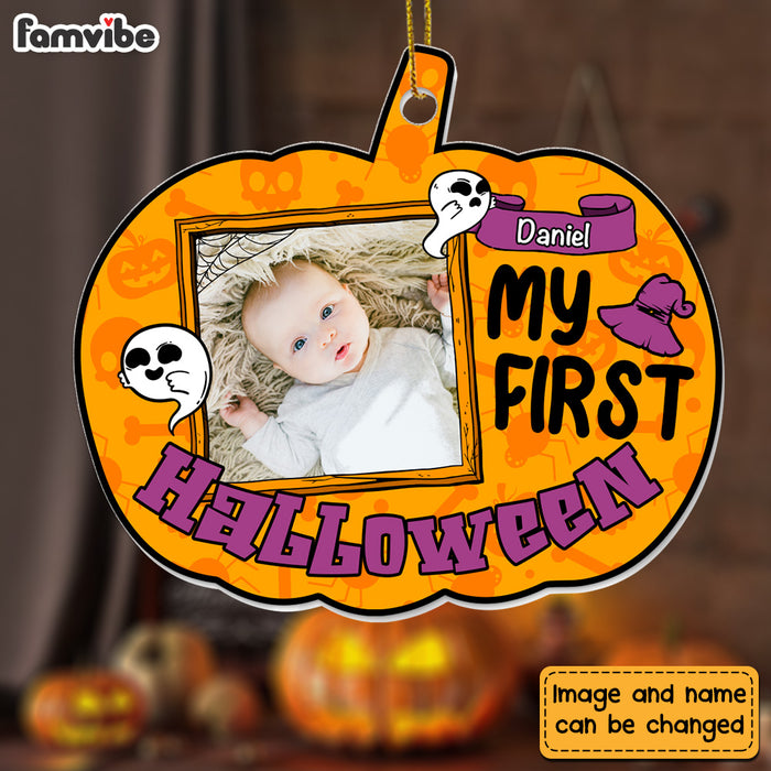 Personalized Gift For Baby My First Halloween Upload Photo Ornament 28098 1
