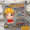 Personalized Gift To My Grandson Excavators Construction Machines Pillow 30671 1