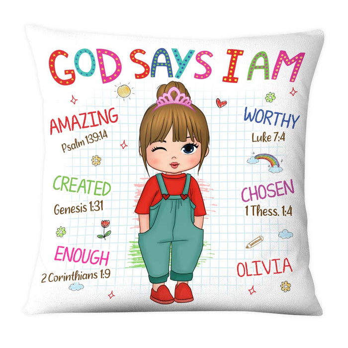 Personalized Birthday Gift For Granddaughter God Says I Am Pillow 28104 1