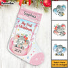 Personalized Baby Gift My First Christmas Pink Elephant Stocking 28108 1