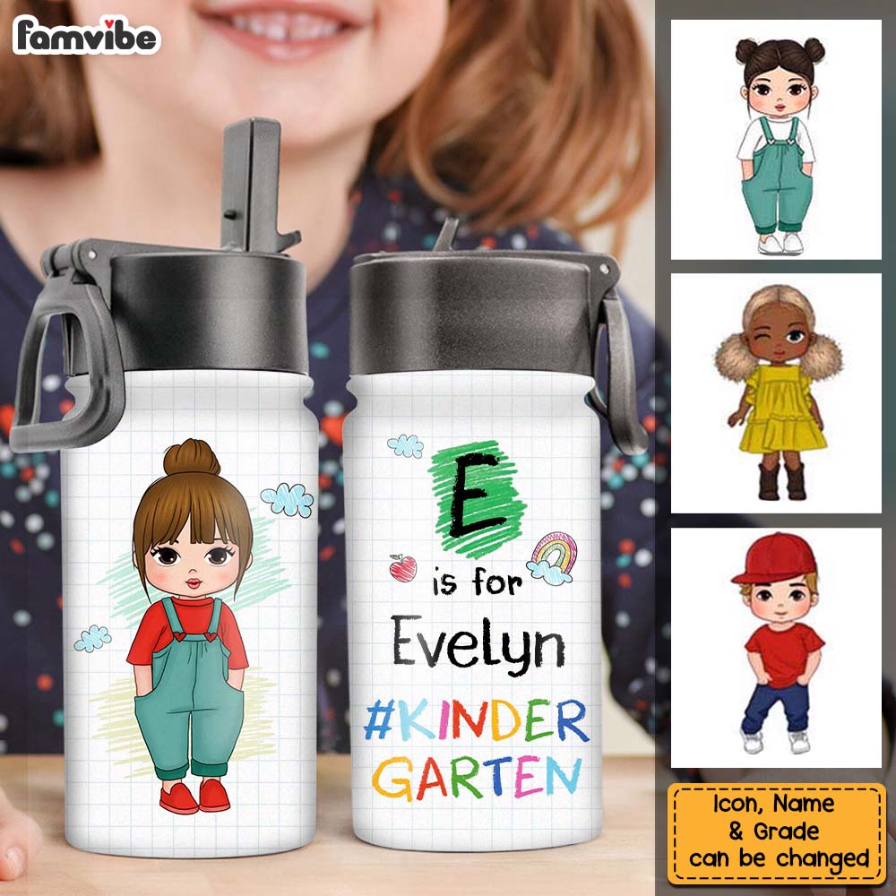 Personalized Gift For Granddaughter Back To School Kids Water Bottle With Straw Lid 27683 28110 Primary Mockup