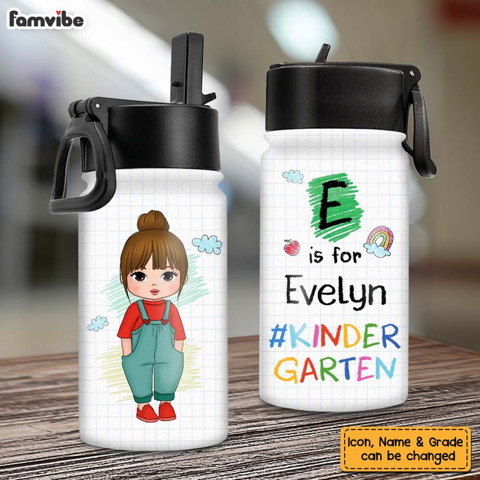 Kids Personalized Water Bottle With Straw for Back to School