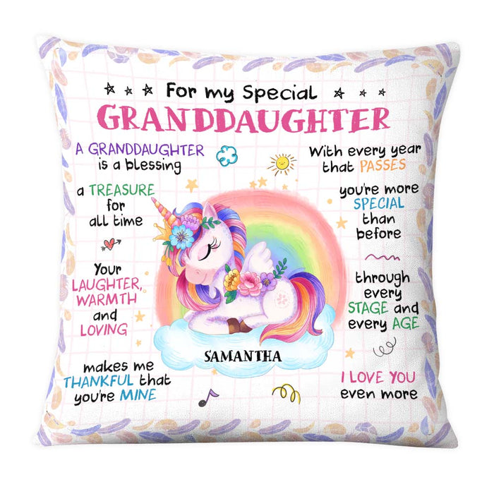 Personalized Gift For Extraodinary Granddaughter Unicorn Pillow 28117 1