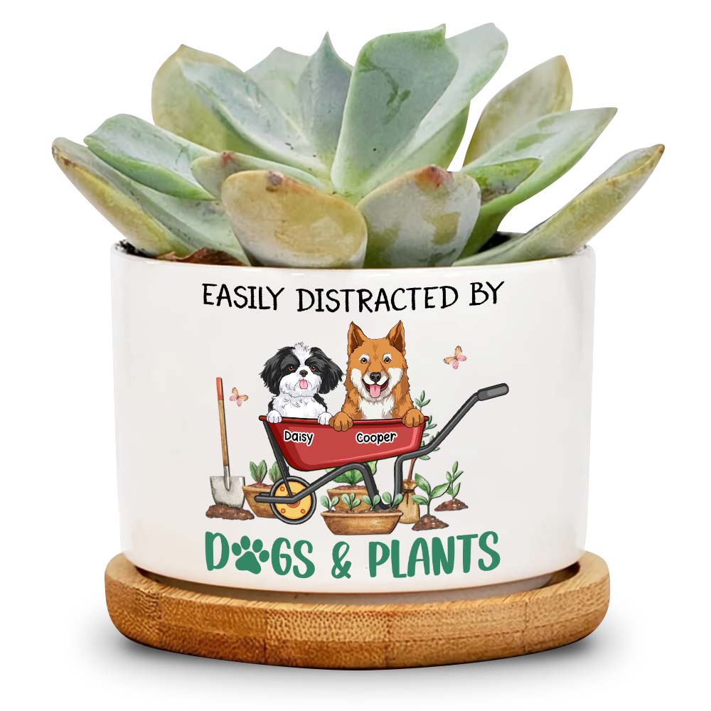 Personalized Dog Mom Plants and Dogs Plant Pot 28129 Primary Mockup