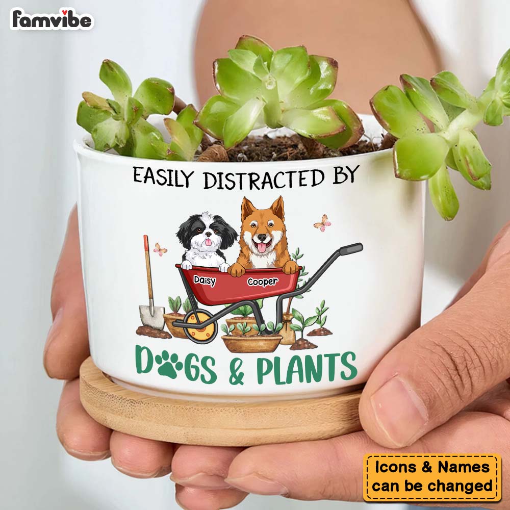Personalized Dog Mom Plants and Dogs Plant Pot 28129 Primary Mockup