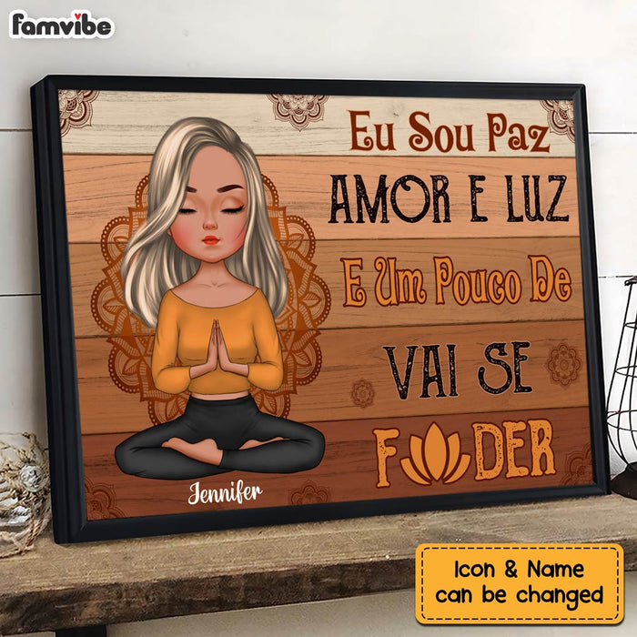PersonalizedEu Sou Paz Amor E Luz  Spanish Yoga Poster 28131 1