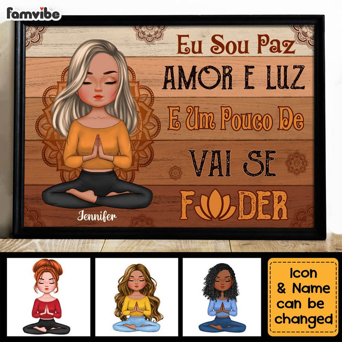 PersonalizedEu Sou Paz Amor E Luz  Spanish Yoga Poster 28131 1