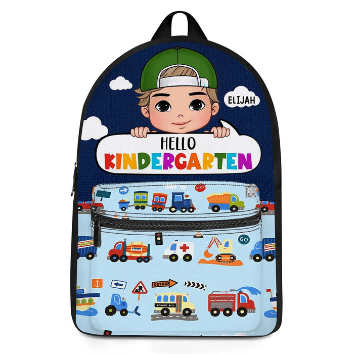 Personalized Hello Kindergarten Grandson Granddaughter Backpack BackPack 28140 1