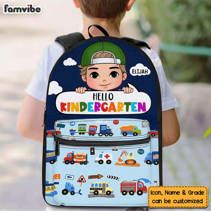 Personalized Hello Kindergarten Grandson Granddaughter Backpack BackPack 28140 1