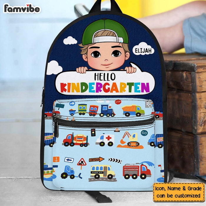 Personalized Hello Kindergarten Grandson Granddaughter Backpack BackPack 28140 1