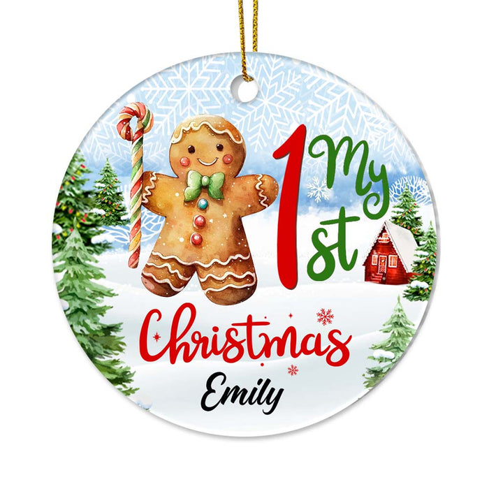 Personalized Gift For Baby My 1st Christmas Gingerbread Circle Ornament 28142 1