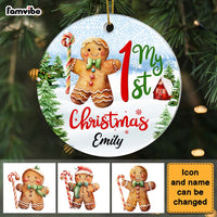 Personalized Gift For Baby My 1st Christmas Gingerbread Circle Ornament 28142 thumb 1