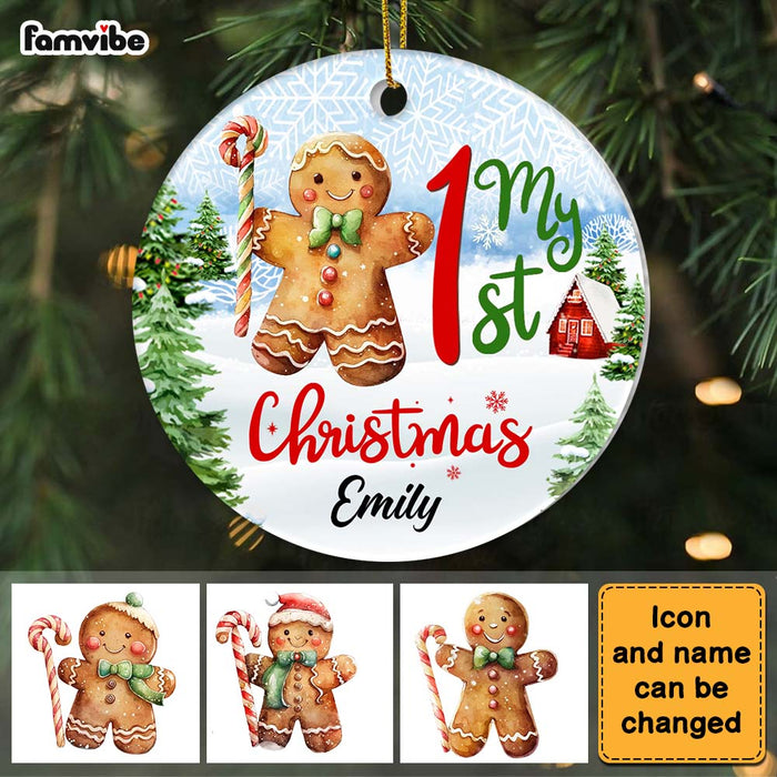 Personalized Gift For Baby My 1st Christmas Gingerbread Circle Ornament 28142 1