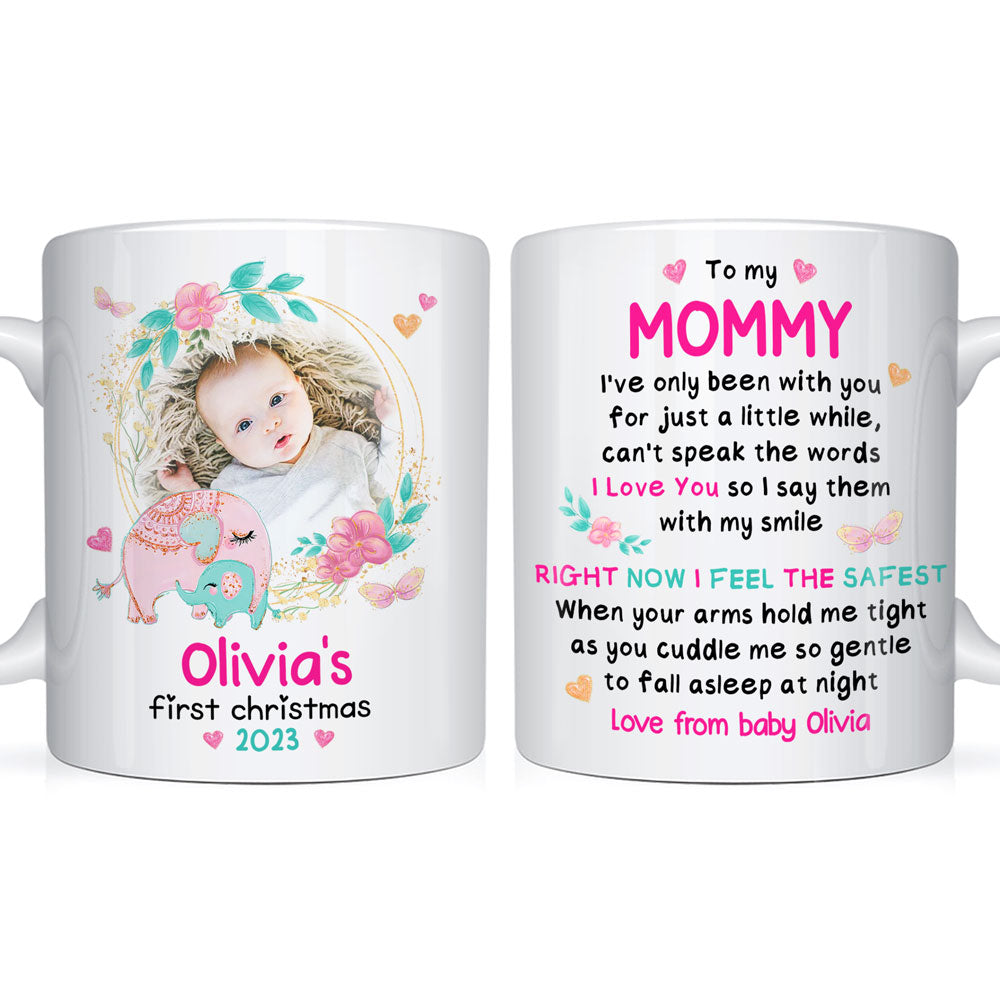 Personalized Gift For Baby First Christmas Elephant Mug 28150 Primary Mockup