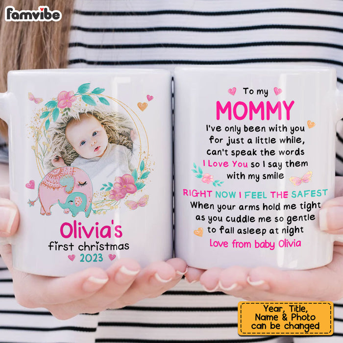 Personalized Gift For Baby First Christmas Elephant Mug 28150 1