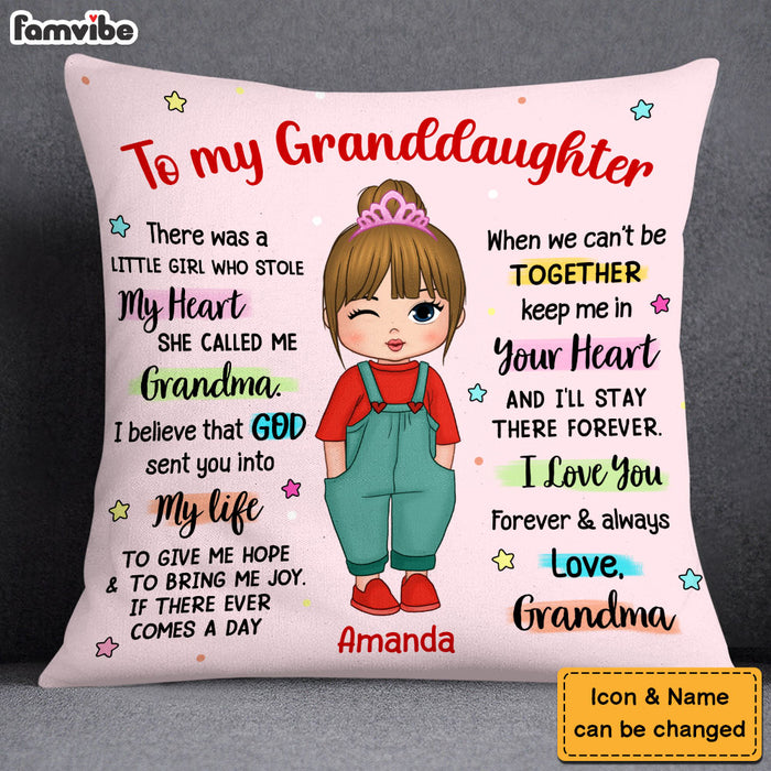 Personalized Gift For Granddaughter A Girl Who Stole My Heart Pillow 28151 1