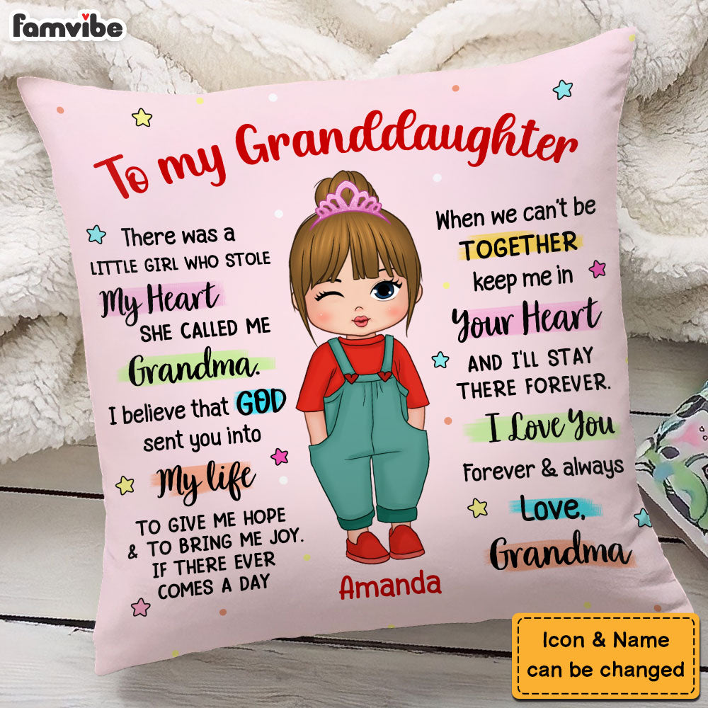 Personalized Gift For Granddaughter A Girl Who Stole My Heart Pillow 28151 Primary Mockup