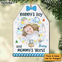 Personalized Christmas Gift For Newborn Baby Dad And Mom's World Photo Ornament 28153 thumb 1